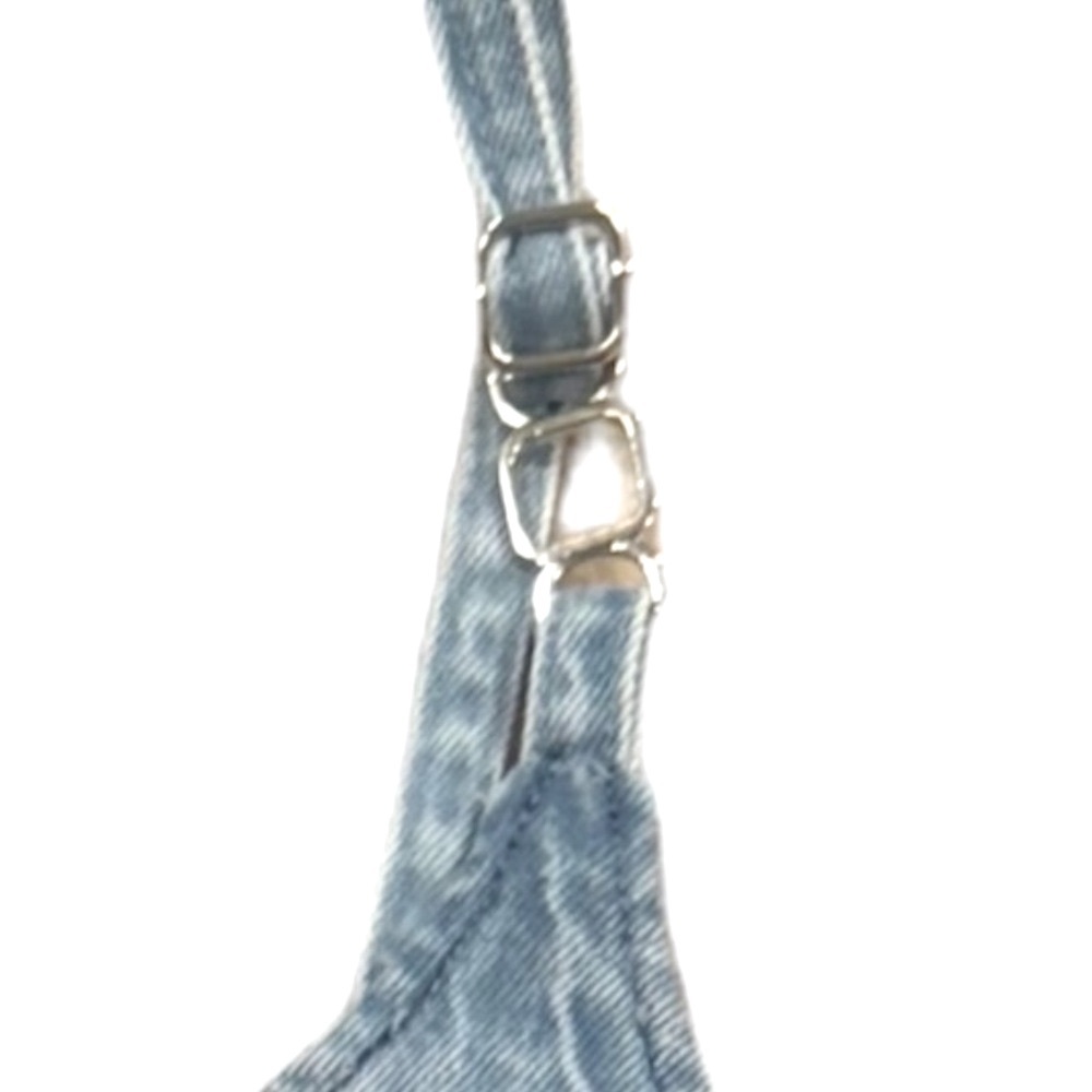 NWOT LONE STAR Denim Jean Lightly Distressed Bustier Light Wash Crop Large - Picture 7 of 11